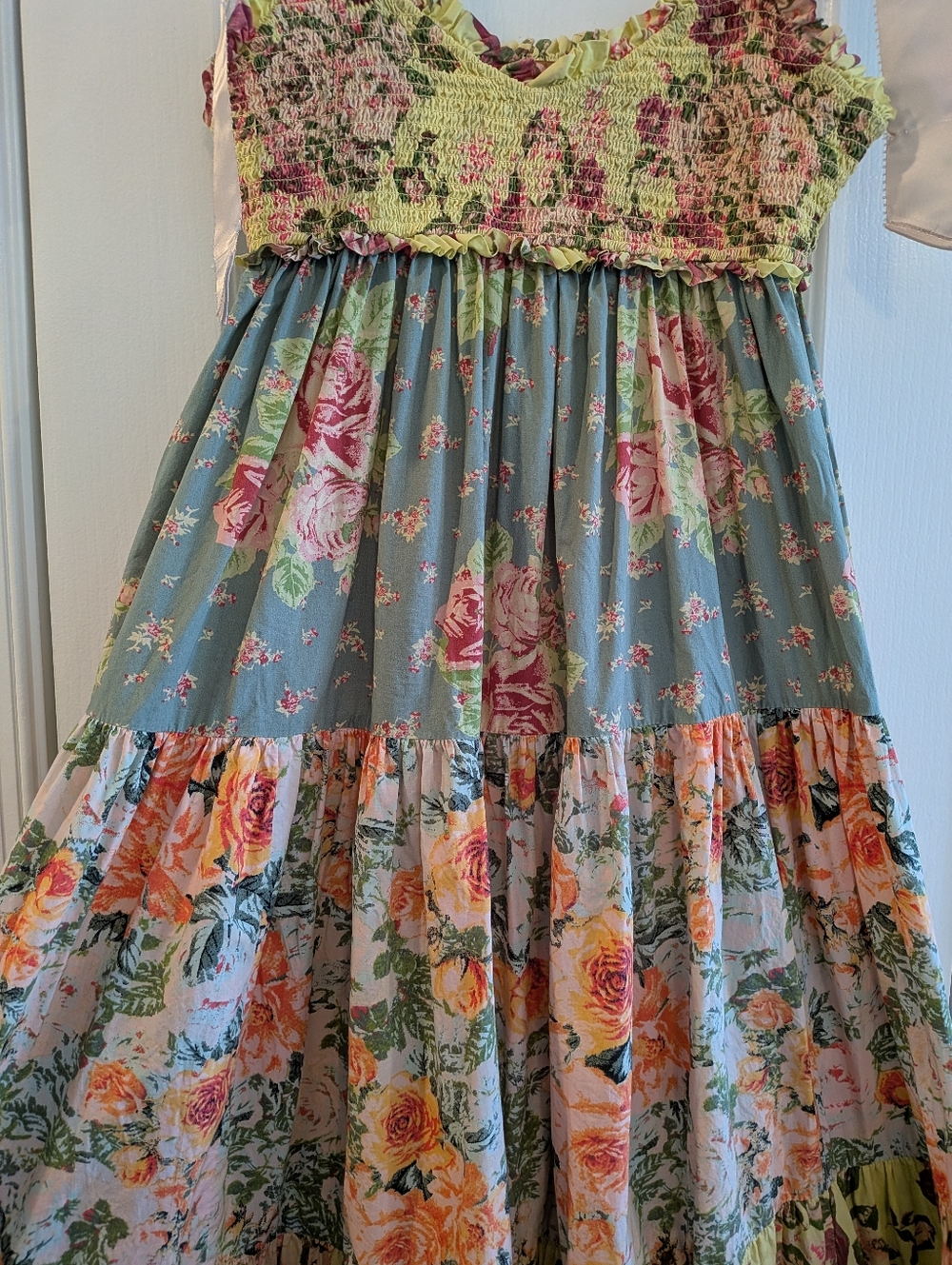 Free People Bluebell Maxi Dress Size L Cottagecore Whimsical Garden Floral Fairy - Picture 5 of 16